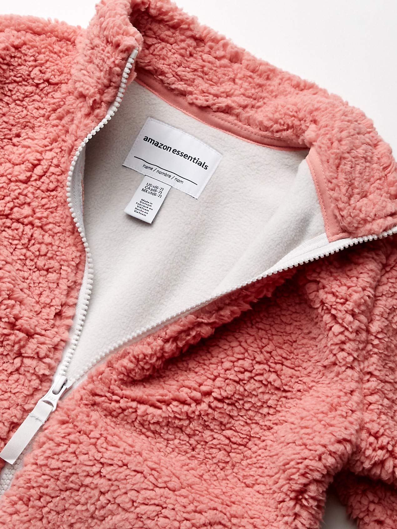 Amazon Essentials Girls and Toddlers' Sherpa Fleece Full-Zip Jacket