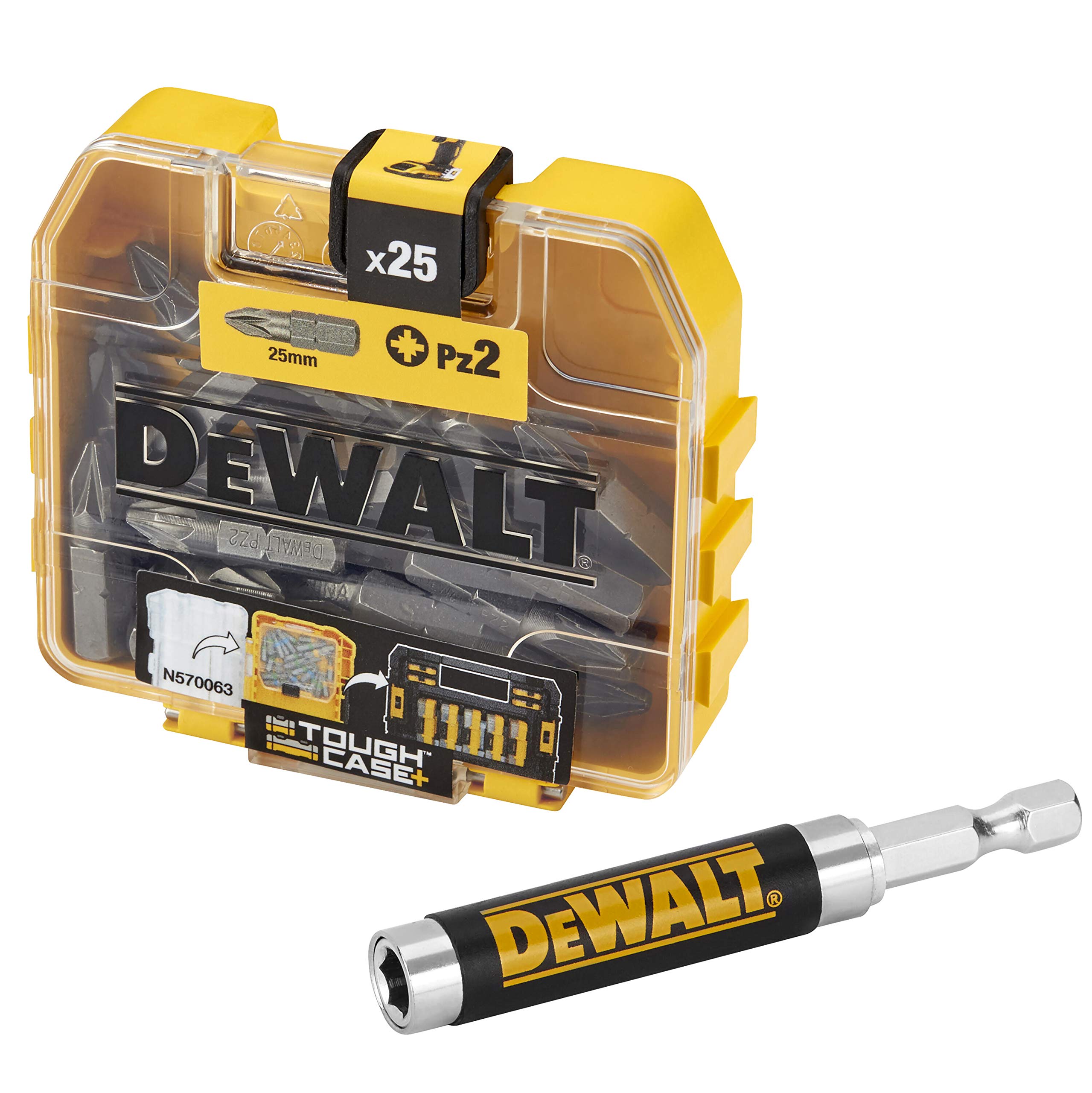 DeWalt DT71560-QZ TOUGHCASE Accessory Set - Screw Bits - PZ2 25 mm x25 - for Drill-Driver Silver