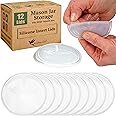 12 Silicone Insert Seal Lids for Canning Mason Jars Wide Mouth Ball & Kerr Jars - Airtight, Leak-proof, BPA-Free, PVC-free, Vegan, Reusable, LFGB Food Grade - No Fillers, For Storage - Not for Canning
