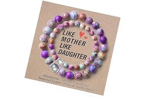 THEMEROL Christmas Gifts for Girls/Women-Love/Protection-Natural Crystal Bracelet for Daughter Granddaughter Niece Sister Mom Aunt Wife