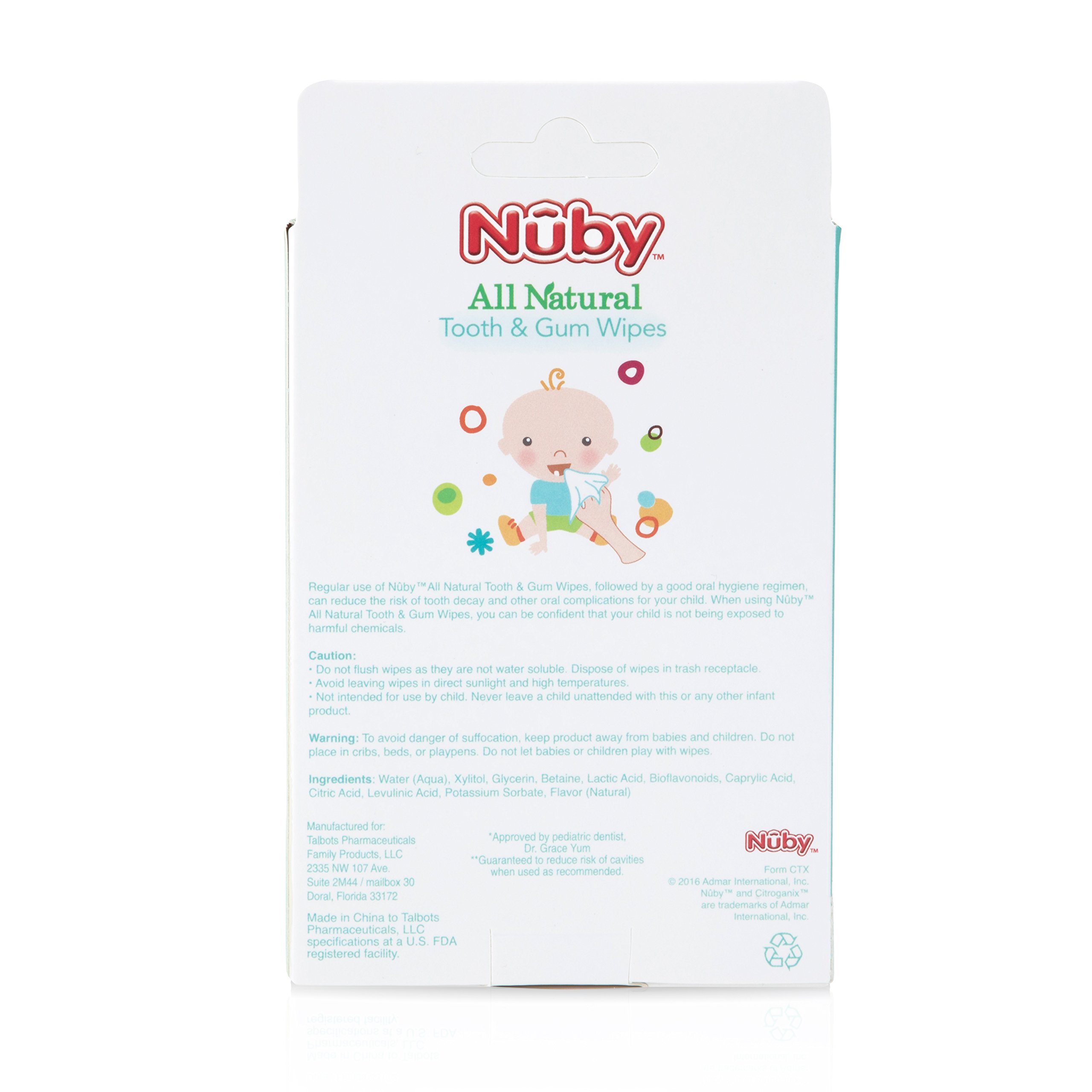 Nuby All Natural Baby Tooth and Gum Wipes With Citroganix,36 Count (pack Of 4), 144 Count