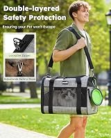 pecute Pet Carrier Bag Cat Carrier Handbag Portable Dog Travel Breathable Mesh view 3