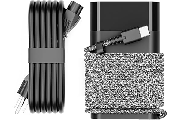 WZXHU 65W Slim USB C Laptop Charger Compatible with HP Spectre, Envy, Elitebook x360, Omnibook, Pavilion, Chromebook, Elite x2 Fast Charging Type C Power Adapter - Portable Travel Cord