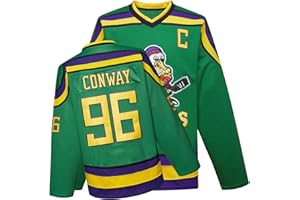 TRIVINKIN Mighty Ducks Jersey Movie Ice Hockey Jersey S-XXL Charlie Conway #96 Adam Banks #99, 90S Hip Hop Clothing for Party