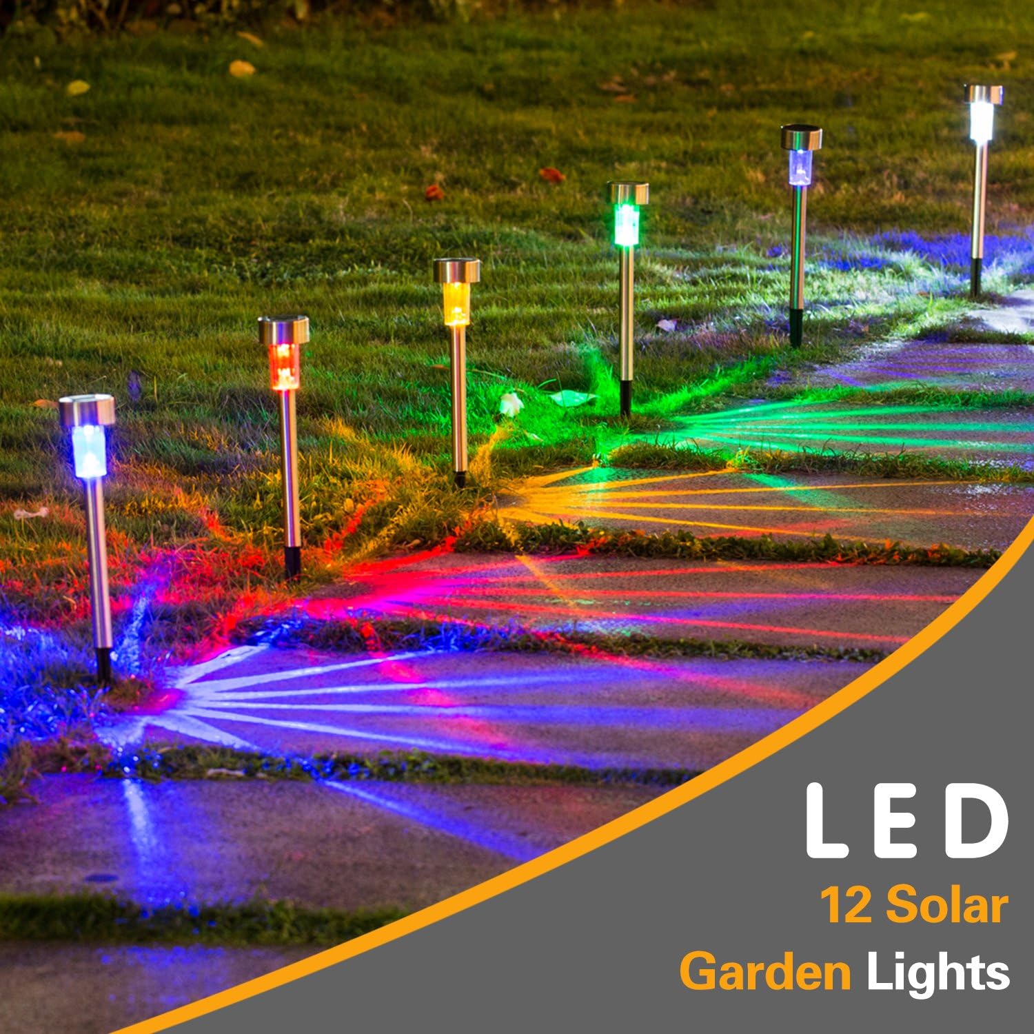 Wellgium Solar Lights Outdoor, Solar Lights Garden Lights Landscape