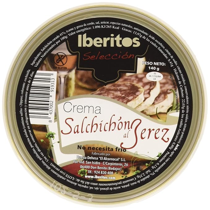 Iberitos - Crema de Salchichon al Jerez - 10 Latas x 140 gr ...