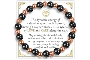 PEALICIOUS Copper Bracelets for Women Hematite Bracelet Men, Copper Jewelry as Easter Basket Stuffers for Him Her with 3800 G