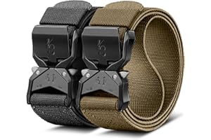 KEMISANT Men Tactical Belt,Stretch Nylon Belt Adjustable for Rigger Military Heavy Duty Work 1.5"-Quick Release