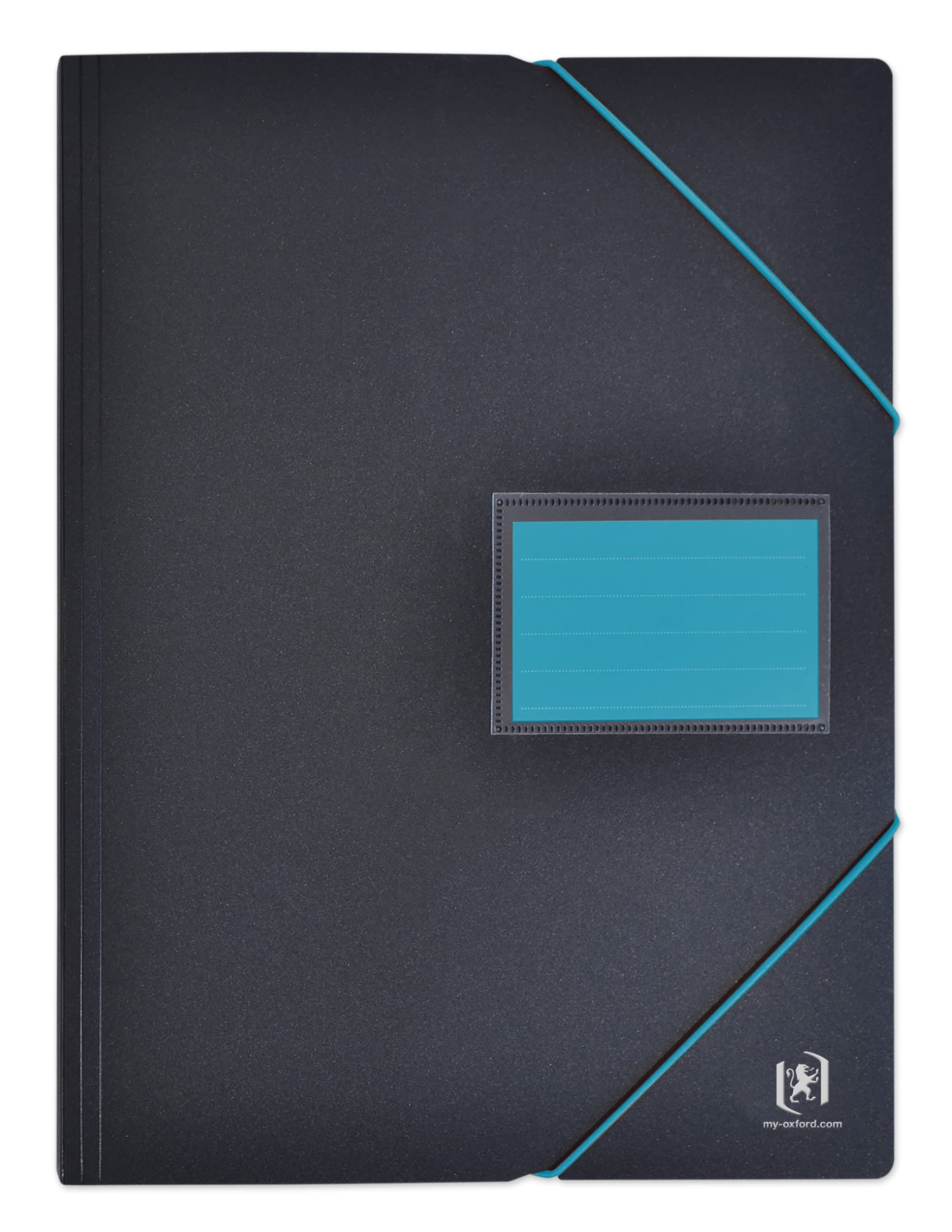 OXFORD A4 Students Document Folder 200 Pages / 100 Pockets Polypropylene Cover Two-Tone Black/Blue — image 1