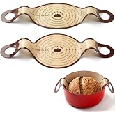Pro Silicone Bread Sling 2 Pcs - 9in Round &amp; Oval | 482F Heat Resistant, Non-Stick Dutch Oven Liners, Long Handles, Reusable Sourdough Baking Supplies