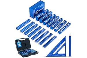 ELEON Blockcision Setup Blocks Woodworking Tools - 16 PCS Height Gauge Block Set with Precision Ruler-Marked Bars, Table Saw Accessories (Blue, 16 Pieces + Accessories)