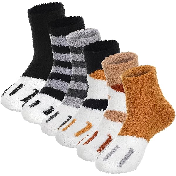 Geyoga Fluffy Slipper Socks Warm Winter Socks with Non slip Nubs Winter