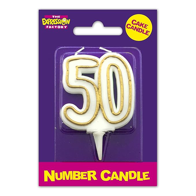 Age 50 Milestone Birthday Cake Candle Amazon.co.uk Office Products