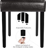 Yaheetech Dining Chairs Set of 2 Modern Faux Leather Brown with Rubberwood Legs view 5