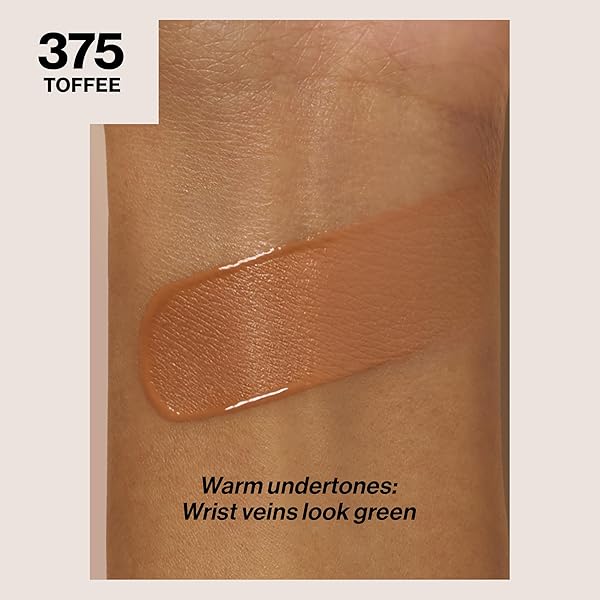 REVLON LIQUID FOUNDATION, COLORSTAY FACE MAKEUP FOR COMBINATION & OILY SKIN, SPF 15, MEDIUM-FULL COVERAGE WITH MATTE FINISH, 375 TOFFEE, 1 FL OZ