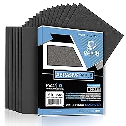 1500 Grit Sandpaper Sheets 50 Pack 9x11 in