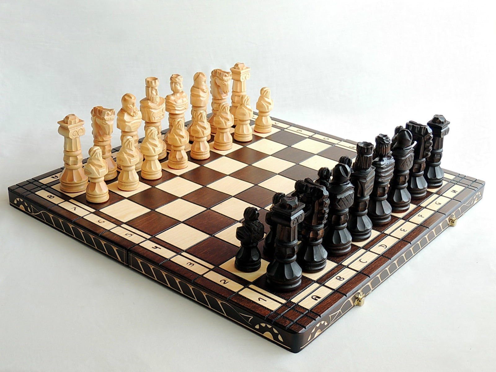 Master of Chess Wooden Chess Set with Pieces “GLADIATOR” 60 cm / 24 in - Handmade Inlaid Large Foldable Chess Board Game for Adults and Kids - Solid Construction