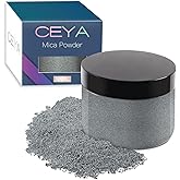 Ceya Mica Powder, 5.3oz/ 150g Grey Pearlescent Effect Colorant Pigment Powder for Epoxy Resin, Tumblers, Slime Bath Bomb, Soap Dye, Slime, Candle Making, Resin Crafting, Paint, Jewelry, Nail Polish