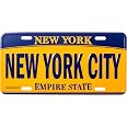 Artisan Owl Bronx New York Souvenir License Plate - Empire State Blue & Gold, 6" X 12" Wall Decor