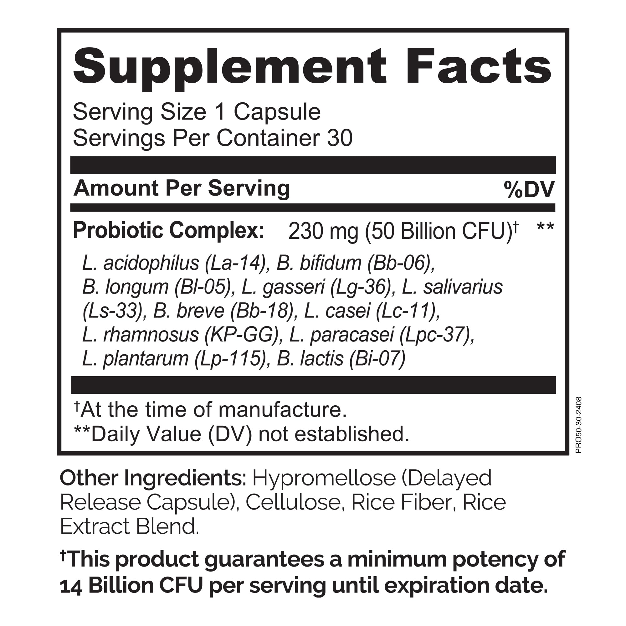 NATURELO Probiotics for Digestive Health - 50 Billion CFU, 11 Strains Daily Supplement - Boosts Immune System, Delayed Release, 30 Vegetarian Capsules