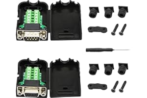 SinLoon DB9 Connector Adapter RS232 Serial Port D-SUB Adapter Plate Breakout Board Solder-free (1-Pair Male+Female with Screw