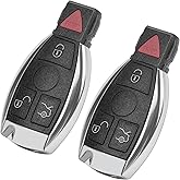Key Fob, Keyless Entry Remote Fits for 1997-2016 Mercedes Benz E350 ML350 SLK300 CLK350 SLK350 R350 ML450 CL550 GL550 C CL E GL ML R S Class, Key Fob Replacement IYZ3312, IYZDC, 4 Buttons, 2Pack