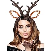 Zadin 2025 Deer Costume For Women, Adult Antlers Headband, Halloween Accessories for Women, Bambi Doe Fawn Sven Reindeer Costume, Animal Deer Ears
