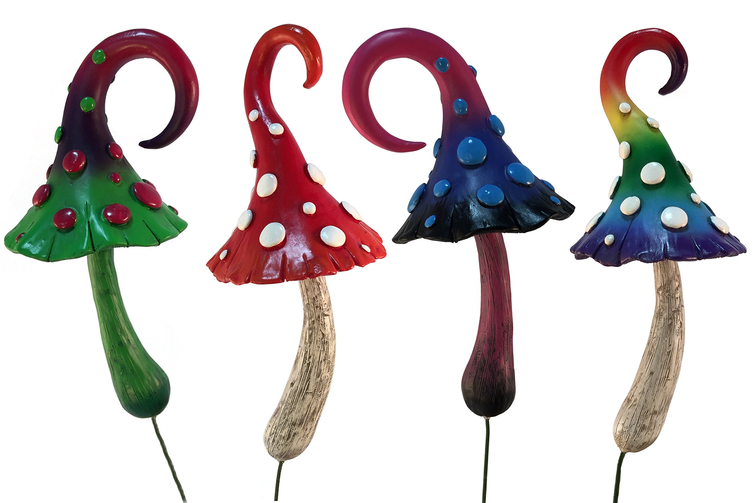 GlitZGlam Magical Miniature Mushroom Collection - 4 fairy garden beautiful miniature mushrooms included. A Gnome- Fairy Garden Accessory