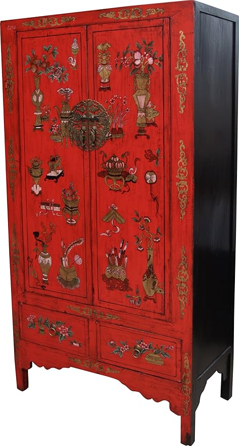 Hand Painted Wardrobe At Chinese Colonial Style H068 Cuppboards