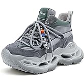 Drikler Women's Wedge Walking Shoes Chunky Platform Comfort Fashion Sneaker Lace-Up Casual Non-Slip Running Shoes