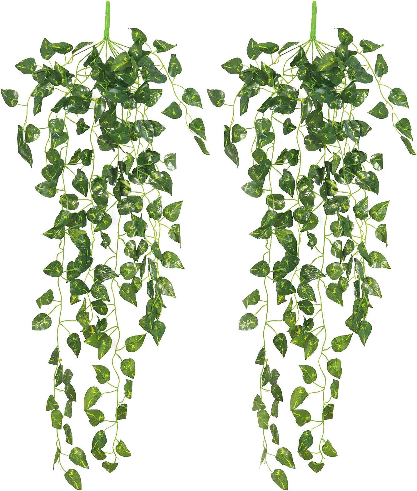 Yatim 90 cm Money Ivy Vine Artificial Plants Greeny Chain Wall Hanging Leaves for Home Room Garden Wedding Garland Outside Decoration Pack of 2