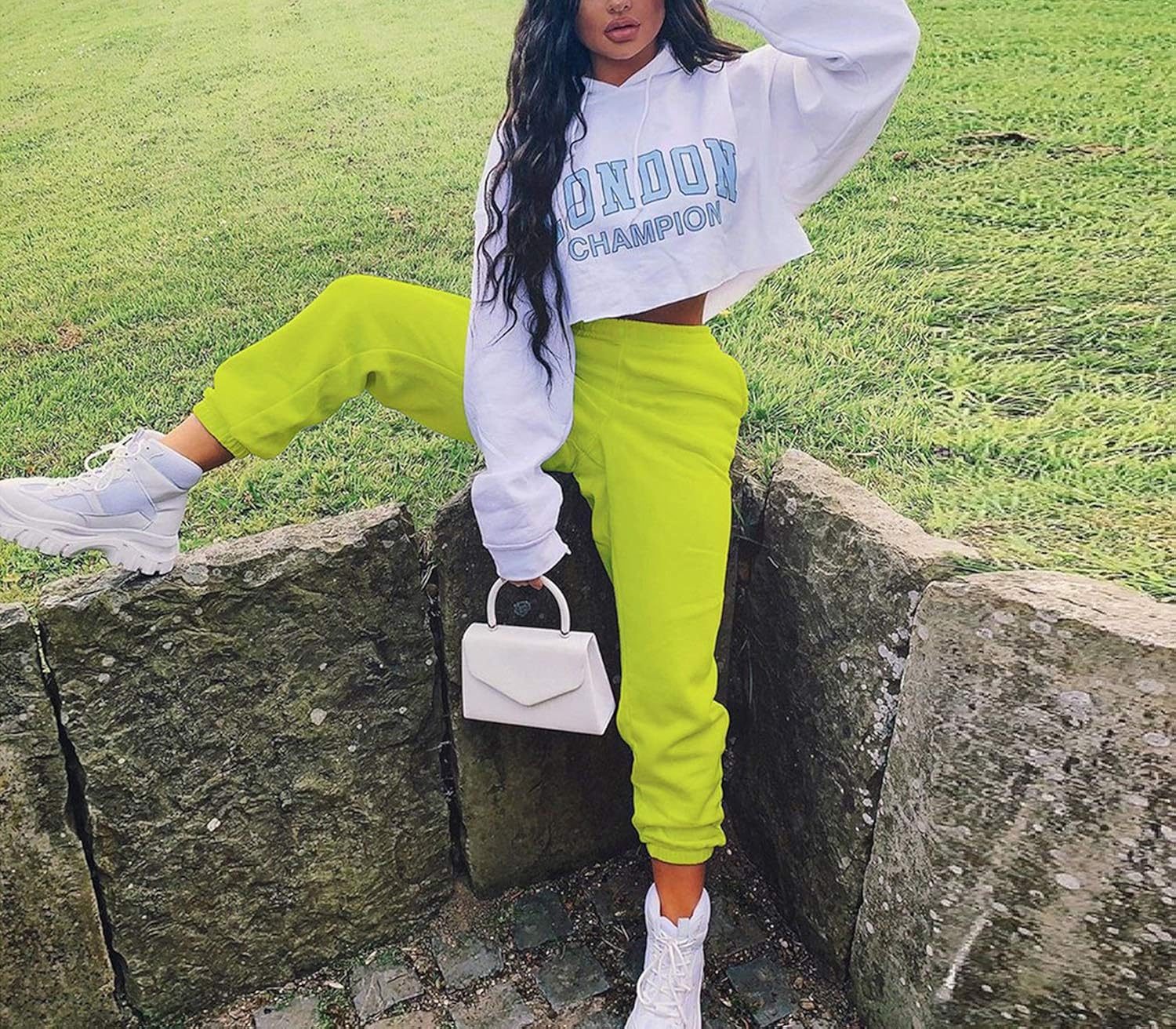 neon joggers womens