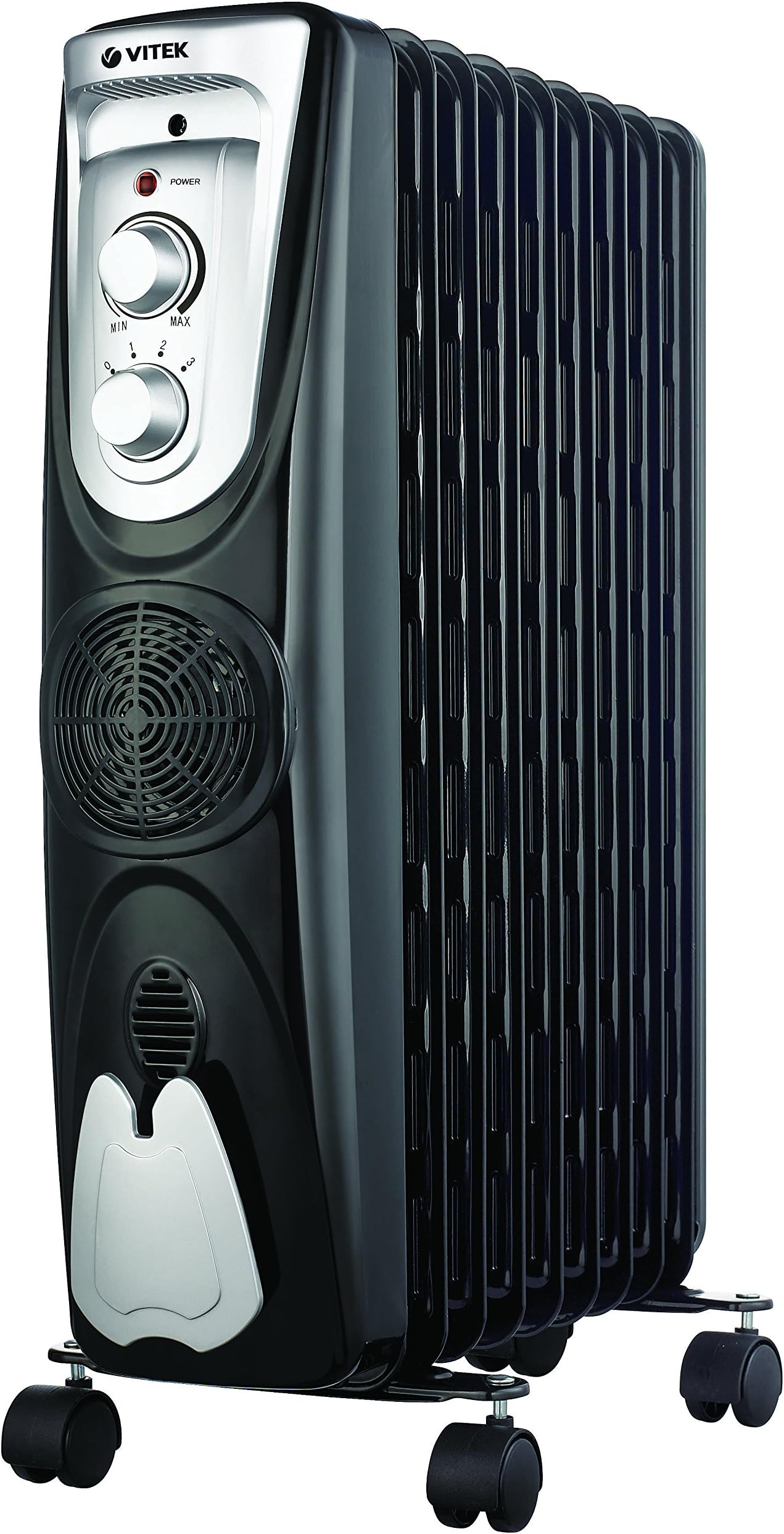 VITEK VT-1709 BK-I 2500 Watts - 9 Fin Oil Filled Radiator with PTC Fan Heater (Black)