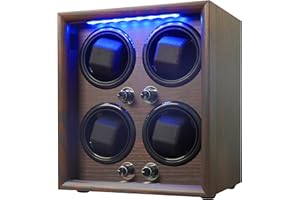 ORYX VISION Oryx Watch Winder for 4 Automatic Watches, Rotating Watch Box 5 Rotation Modes Setting Case with LED Light, USB Powered Super Quiet Mabuchi Motor