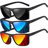 grinderPUNCH Polarized Sunglasses for Men and Women Lightweight TR90 Frame UV400 Protection Square Sun Glasses