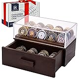 Wooden Display Case with Clear Cover - Medium Coin
