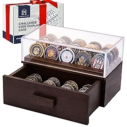 Wooden Display Case with Clear Cover - Medium Coin
