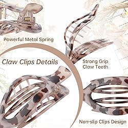 French Concord Hair Clips Claw - 6Pcs Side Slid
