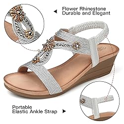 SHIBEVER Womens Wedge Sandals Summer Low Heeled
