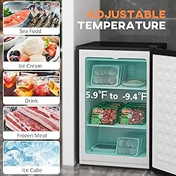 HOMCOM Mini Freezer Countertop, 3 Cu.Ft Compact