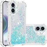 LEMAXELERS Compatible with iPhone 16 Plus Glitter Case Clear Flowing Liquid Quicksand Case Girly Women Sparkly Bling Soft TPU Protective Bumper Case for iPhone 16 Plus 6.7 inch. YBL Star Blue