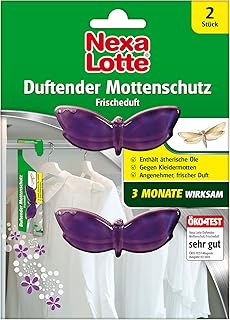 Nexa Lotte Duftender Mottenschutz, bekämpfend und abwehrend, 3 Monate Langzeitwirkung, 2 Hänger