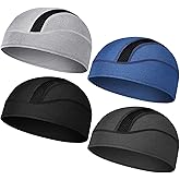 JenPen 4 Pcs Skull Cap Helmet Liner Beanie Lightweight Summer Cooling Cap Under Helmet Cycling Motorcycle Hard for Men Women