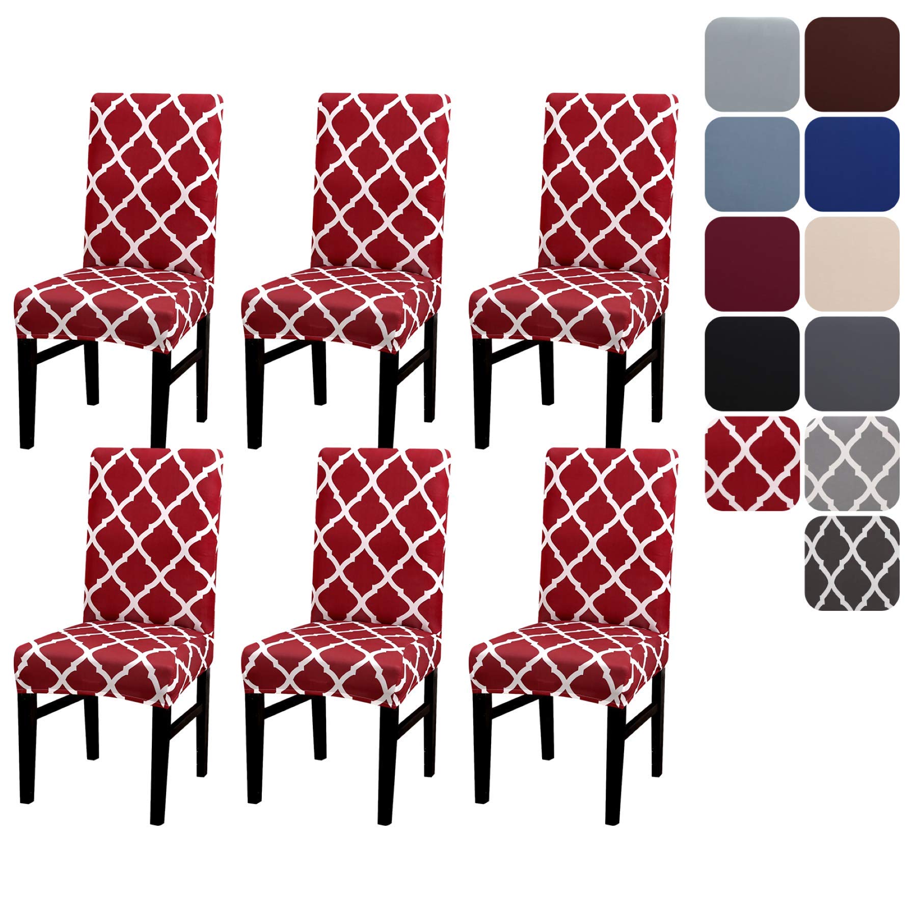 Aisprts Dining Room Chair Covers Slipcovers Set of 4 or 6, Stretch Removable Washable Dining Chair Protector Decoration Cover Seat Slipcover for Hotel,Ceremony,Banquet,Kitchen,Restaurant,Home