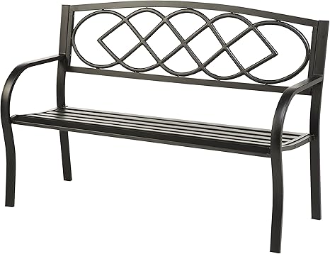 Plow And Hearth Celtic Knot Outdoor Bench Tubular And Cast Iron
