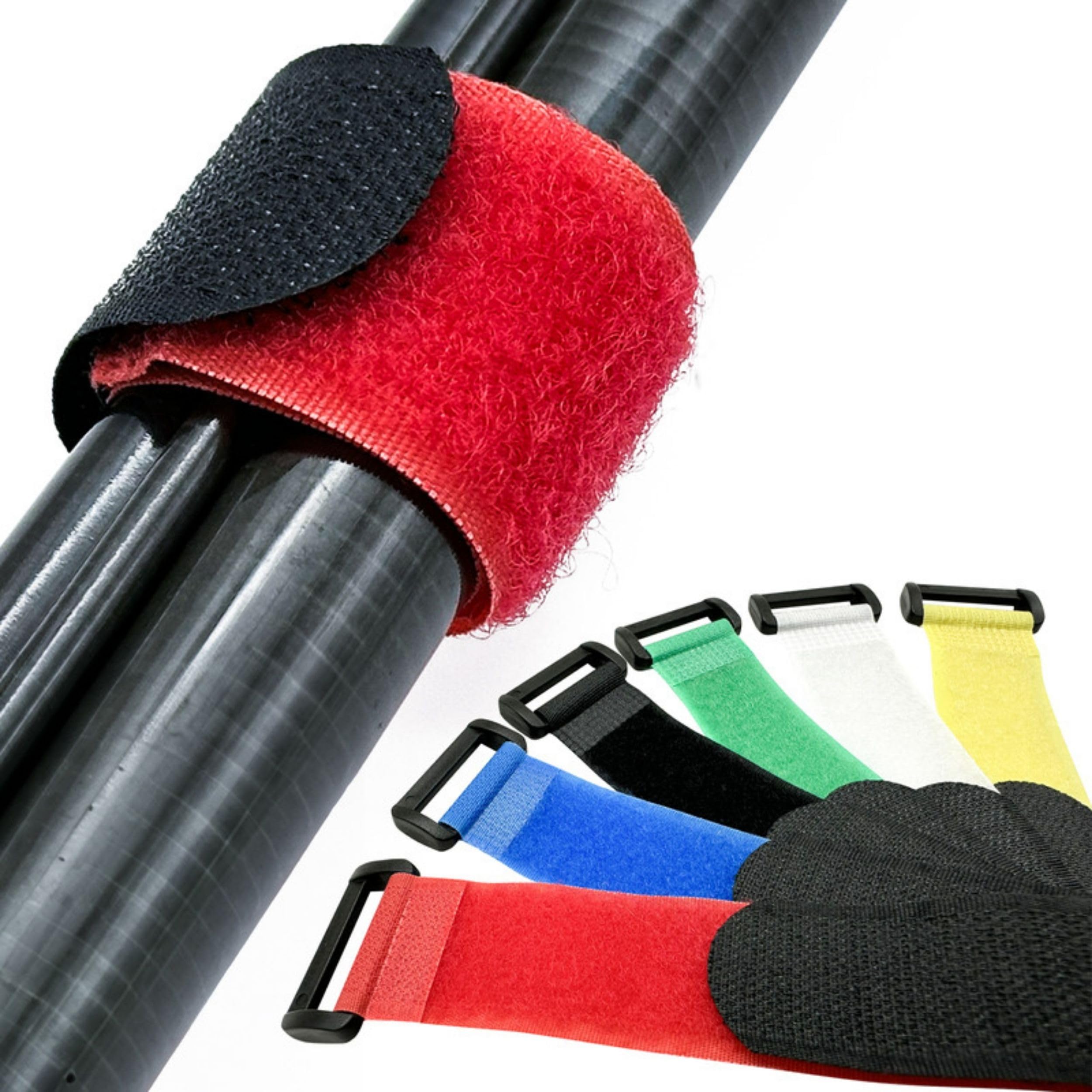 KRAKEN FISHING Fishing Rod Holder [Pack of 6] - Black Nylon Velcro Straps - Ideal for Transport & Storage, Perfect for Spinning or Casting, Carp or Predator Fishing, Sea or Freshwater