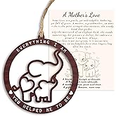 Mothers Day Elephant Suncatcher, Elephant Gifts for Mom, First for Daughter, Young Mom Gift, Easter Basket Gift for Mom, Window Decor and Meaningful Keepsake