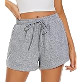 LOCUBE Women's High-Waisted Lightweight Active Shorts - Breathable Athleisure with Pockets & Drawstring for Summer Lounge