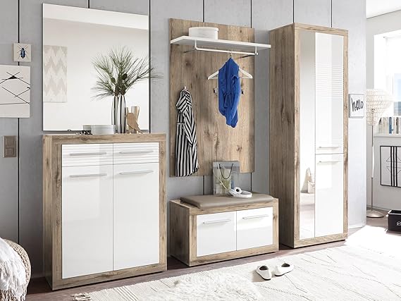 möbelando Garderobe Komplettgarderobe Flurmöbel Garderobenset Dielenmöbel Katharina I