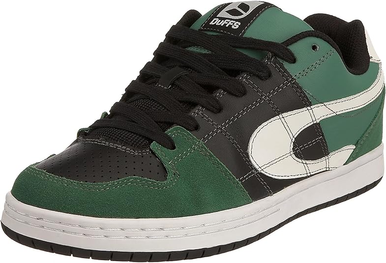 Duffs Men's 4130 Lo Skateboarding Shoe Black/Kelly D098BKE 6 UK
